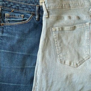Denim bundle: GAP True Skinny Blue/White Stripe + Mossimo curvy skinny